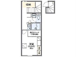 レオパレス好光II 2階1Kの間取り
