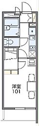 レオパレスHANANAKA 1Kの間取図画像