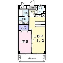 グランアルブル 1LDKの間取図画像