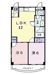 キャッスル泡瀬 2LDKの間取図画像