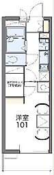 レオパレスＵｒｂａｎ桂坂 1階1Kの間取り