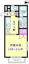 サーディアム本厚木 1Kの間取図画像