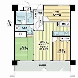 ライオンズマンション具志 5階3LDKの間取り