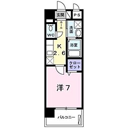 ヴィラ・サンリット　V 5階1Kの間取り