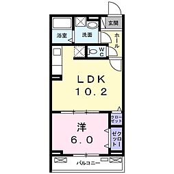 セレーノ 2階1LDKの間取り