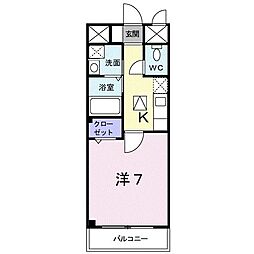 アライブ　キノ 1階1Kの間取り