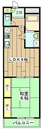 グリーンズタウン21 3階1LDKの間取り