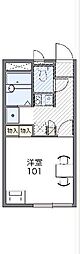 レオパレスクロスロード赤塚 1Kの間取図画像