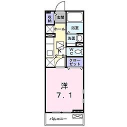 メゾンさつき 1Kの間取図画像