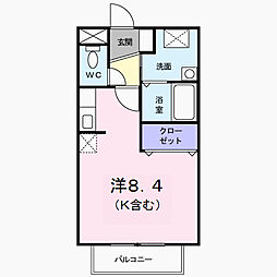 ハーベストガーデン 1Kの間取図画像