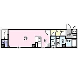 アベニューサイド五条 3階ワンルームの間取り