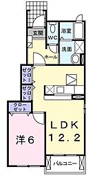 鹿島臨海鉄道大洗鹿島線 大洗駅 徒歩26分の賃貸アパート 1階1LDKの間取り