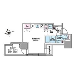 コンフォリア東新宿ステーションフロント 3階ワンルームの間取り