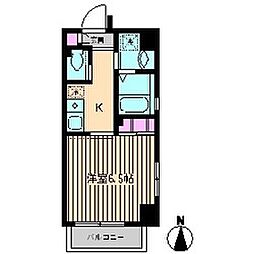 JR山手線 五反田駅 徒歩7分の賃貸マンション 1階1Kの間取り