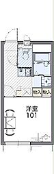 レオパレスアクアグレイス和光 1階1Kの間取り