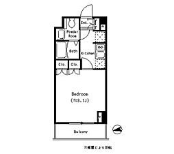 都営新宿線 曙橋駅 徒歩4分の賃貸マンション 3階ワンルームの間取り