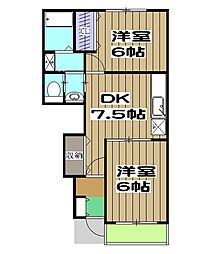 雅壱番館 2DKの間取図画像