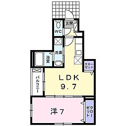 サンタ・シーマ 1階1LDKの間取り