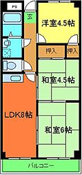 エーワンハウス 3LDKの間取図画像
