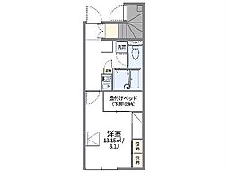 レオパレスアンフィニ 1Kの間取図画像