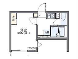 レオネクスト習志野台 2階1Kの間取り