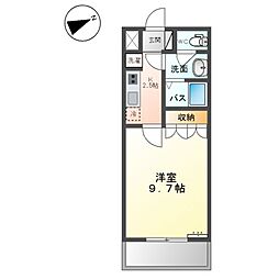 クレシア 1Kの間取図画像