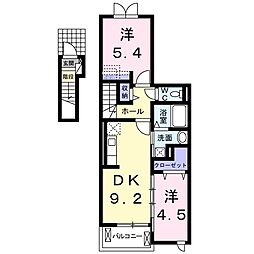 チェリーブロッサム1 2DKの間取図画像