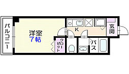 都営新宿線 菊川駅 徒歩5分の賃貸マンション 4階1Kの間取り