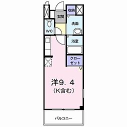 JR常磐線 赤塚駅 バス12分 自由ヶ丘下車 徒歩3分の賃貸アパート 2階1Kの間取り