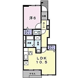 シエロ・セレーノ 1LDKの間取図画像
