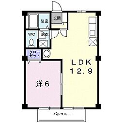 近鉄名古屋線 阿倉川駅 バス12分 小杉下車 徒歩8分の賃貸アパート 1階1LDKの間取り