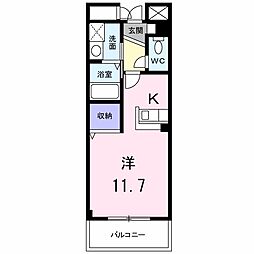 プリムローズ 3階ワンルームの間取り
