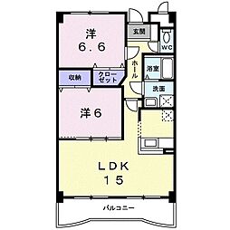 エトワール・プレーヌ 2LDKの間取図画像