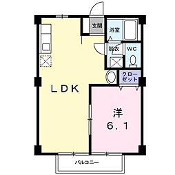 ニューシティー荒川沖 1階1LDKの間取り