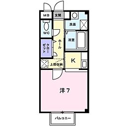 JR鹿児島本線 吉塚駅 バス5分 津屋本町下車 徒歩3分の賃貸アパート 2階1Kの間取り