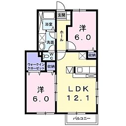 おおつ野・センヒルズ 2LDKの間取図画像