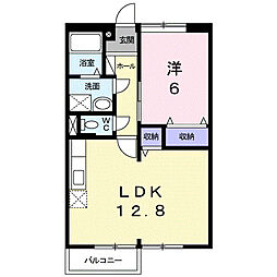 コンフォート2 1階1LDKの間取り
