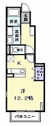 フル−ヴ菊水I 1階ワンルームの間取り