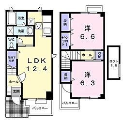 ステイブル 1階2LDKの間取り