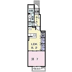 名鉄名古屋本線 牛田駅 徒歩9分の賃貸アパート 1階1DKの間取り