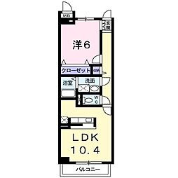 ヌーベルコリーヌ壱番館 1LDKの間取図画像