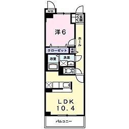 クリプトメリア 1LDKの間取図画像
