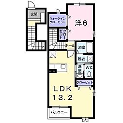アルカンシエル 1LDKの間取図画像
