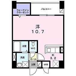 東京メトロ丸ノ内線 中野坂上駅 徒歩2分の賃貸マンション 2階ワンルームの間取り