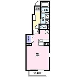 エトワール・Ｋ 1階ワンルームの間取り