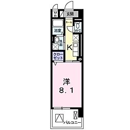 ヴァン　ヴェール 3階1Kの間取り