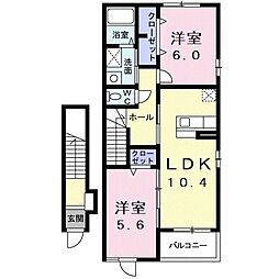 プリムローズ2 2LDKの間取図画像