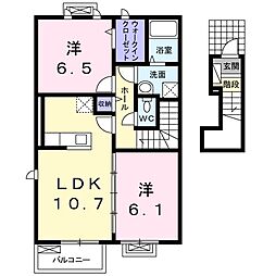 ティーモードA 2LDKの間取図画像