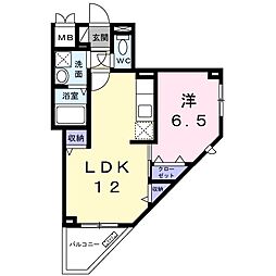 小田急小田原線 鶴川駅 バス11分 和光学園下車 徒歩1分の賃貸マンション 2階1LDKの間取り
