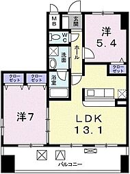 グローブ・アマランス 8階2LDKの間取り